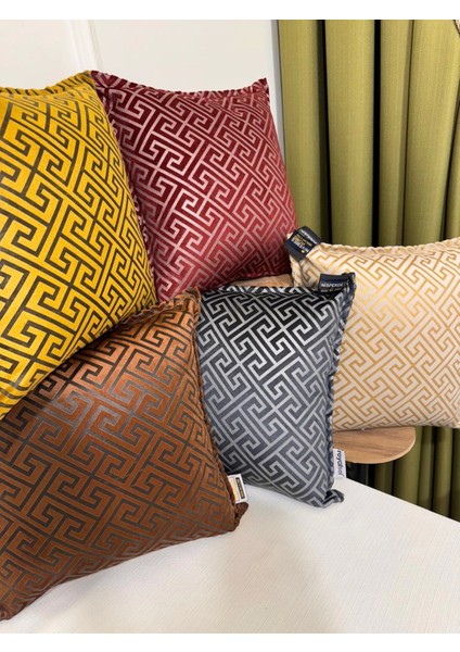 Nivemeshome Monet Zigzag Kırlent Kılıfı Antrasit-Gri 45 x 45