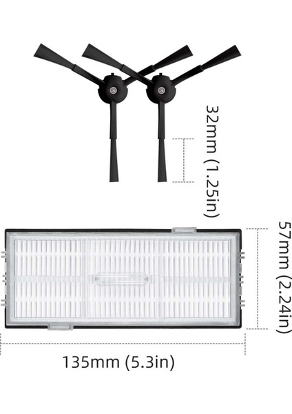 Q8 Max, Q8MAX+, Q8 Plus, Hepa Filtre Robotlu Süpürge Parçaları Ana Yan Fırça Paspas Bezi Için (Yurt Dışından)