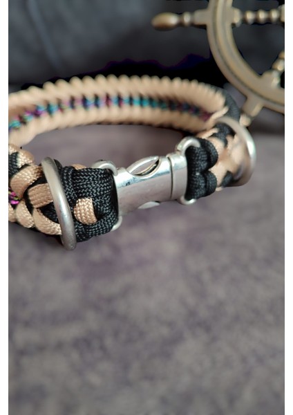 Boncuklu Küçük Irk Paracord Tasma Kahverengi modelleri