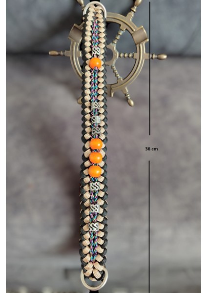 Boncuklu Küçük Irk Paracord Tasma Kahverengi fırsatları