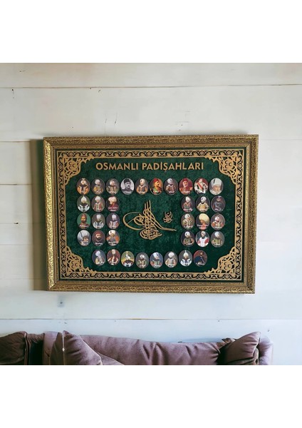 Osmanlı Padişahları Desenli Tablo