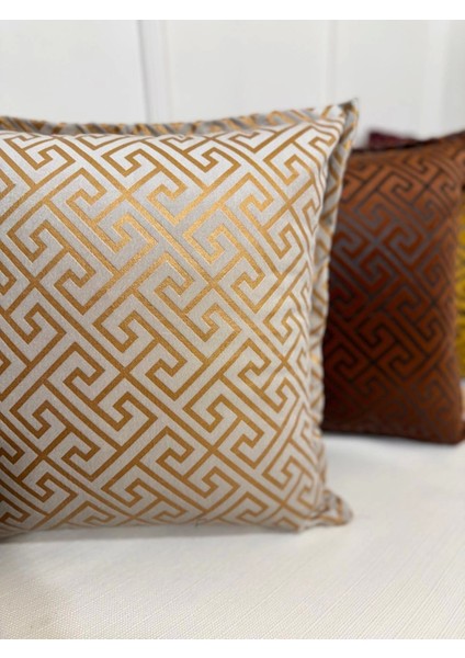 Nivemeshome Monet Zigzag Kırlent Kılıfı Sarı-Krem 45 x 45