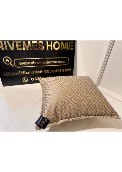 Nivemeshome Monet Zigzag Kırlent Kılıfı Sarı-Krem 45 x 45 fiyatları