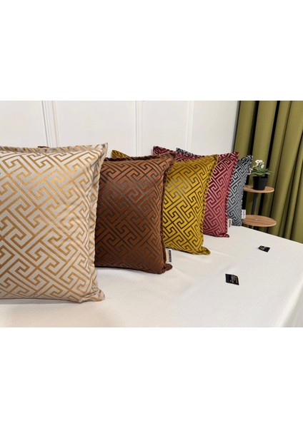 Nivemeshome Monet Zigzag Kırlent Kılıfı Sarı-Krem 45 x 45 modelleri