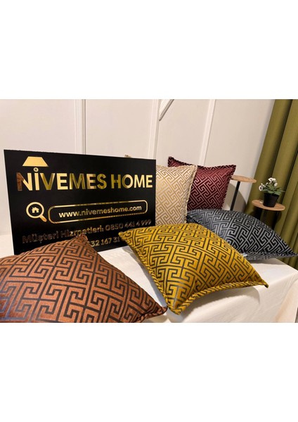 Nivemeshome Monet Zigzag Kırlent Kılıfı Sarı-Krem 45 x 45 indirimleri