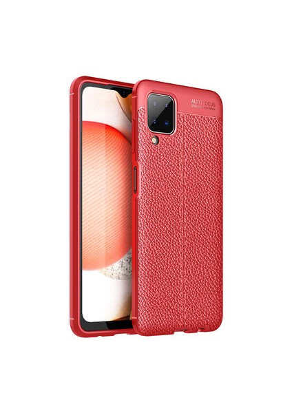 Samsung Galaxy A12 Kılıf Deri Desenli ve Esnek Yapılı Sağlam Derry Silikon Kılıf