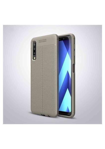 Samsung Galaxy A7 2018 Kılıf Deri Desenli ve Esnek Yapılı Sağlam Derry Silikon Kılıf