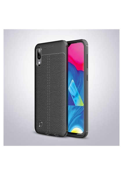 Samsung Galaxy M10 Kılıf Deri Desenli ve Esnek Yapılı Sağlam Derry Silikon Kılıf