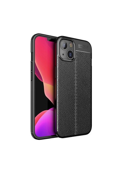 iPhone 14 Kılıf Deri Desenli ve Esnek Yapılı Sağlam Derry Silikon Kılıf