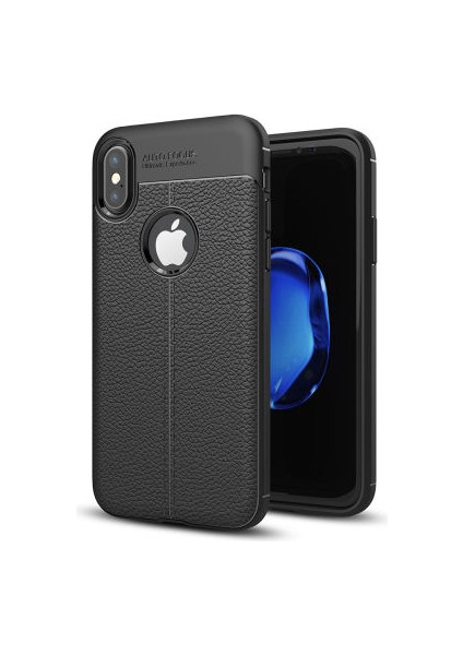 iPhone x Kılıf Deri Desenli ve Esnek Yapılı Sağlam Derry Silikon Kılıf
