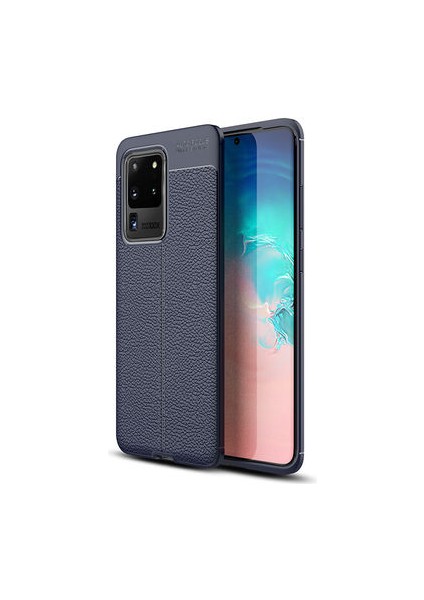 Samsung Galaxy S20 Ultra Kılıf Deri Desenli ve Esnek Yapılı Sağlam Derry Silikon Kılıf