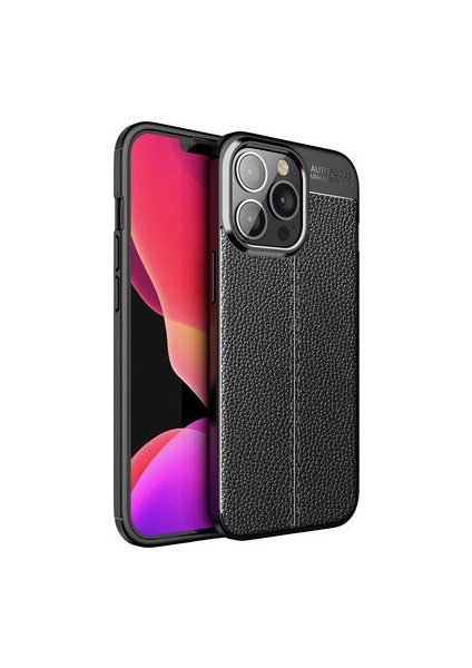 iPhone 13 Pro Max Kılıf Deri Desenli ve Esnek Yapılı Sağlam Derry Silikon Kılıf
