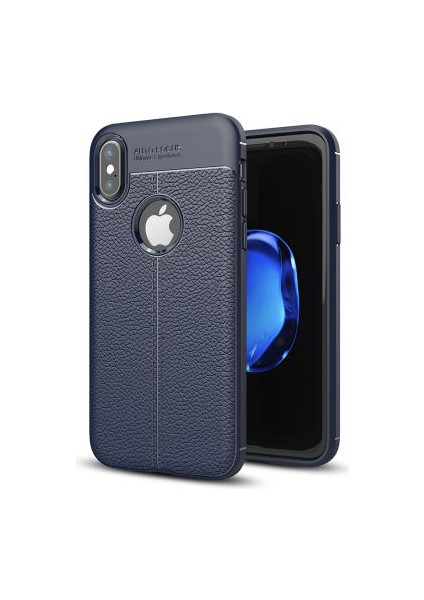 iPhone x Kılıf Deri Desenli ve Esnek Yapılı Sağlam Derry Silikon Kılıf