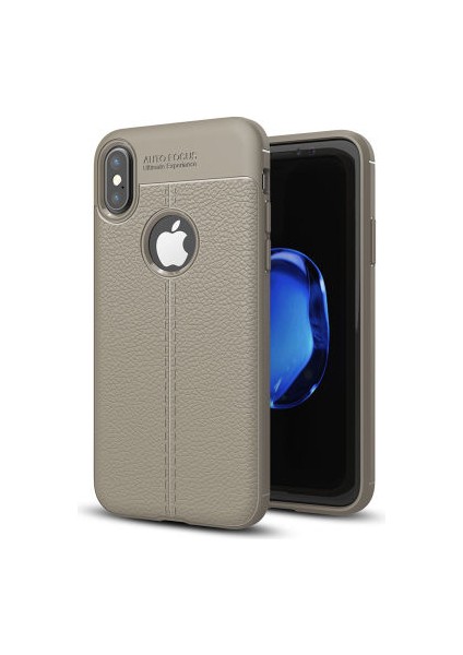 iPhone x Kılıf Deri Desenli ve Esnek Yapılı Sağlam Derry Silikon Kılıf