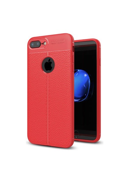 iPhone 7 Plus Kılıf Deri Desenli ve Esnek Yapılı Sağlam Derry Silikon Kılıf