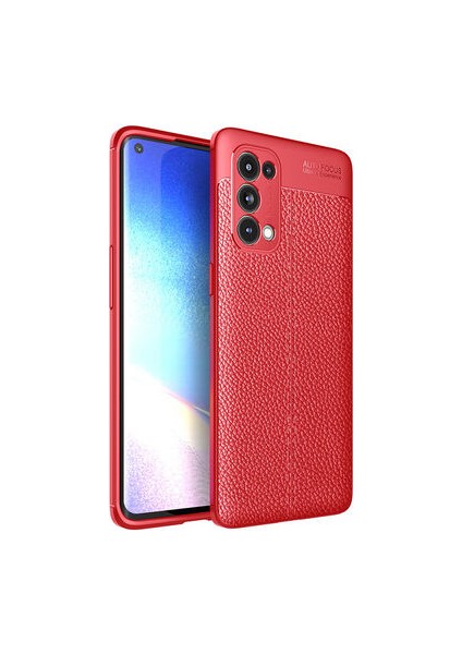 Oppo Reno 5 Pro 5g Kılıf Deri Desenli ve Esnek Yapılı Sağlam Derry Silikon Kılıf