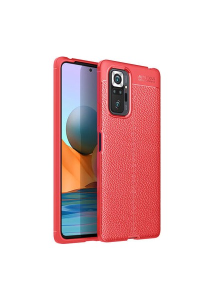 Redmi Note 10 Pro Kılıf Deri Desenli ve Esnek Yapılı Sağlam Derry Silikon Kılıf