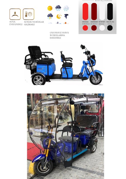 Arora Xlt 48 Derya 3 Tekerli Motor Brandası - Siyah