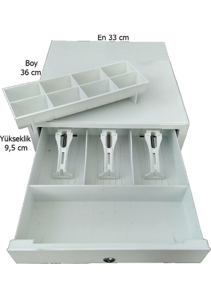 Dokunmatik (Basmalı) Elle Açılır Manuel Yazarkasa Para Çekmecesi 33x36x9,5cm