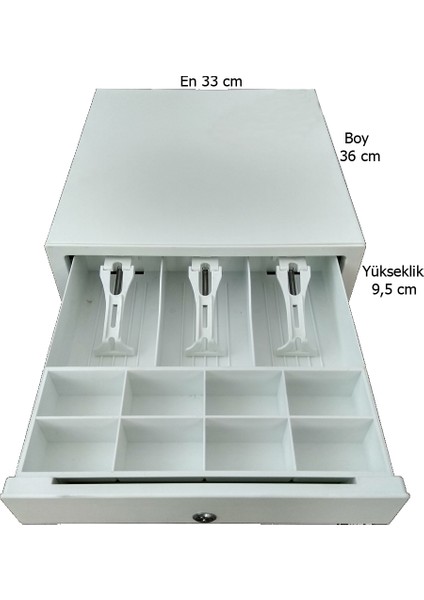 Dokunmatik (Basmalı) Elle Açılır Manuel Yazarkasa Para Çekmecesi 33x36x9,5cm