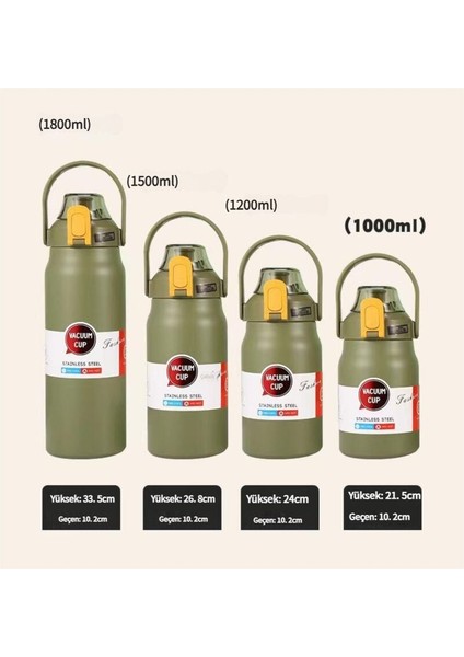 316 Paslanmaz Çelik Büyük Kapasiteli El Tipi Taşınabilir Pipetli Termos Kap 1000ML/1200ML/1500ML/1800ML (Yurt Dışından)