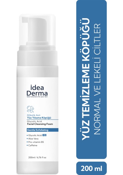 Idea Derma Glikolik Asit Yüz Yıkama Köpüğü 200 ml