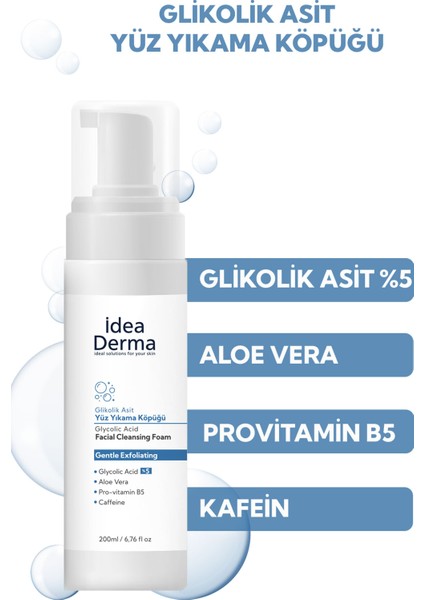 Idea Derma Glikolik Asit Yüz Yıkama Köpüğü 200 ml