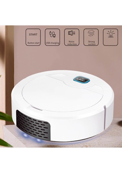 3'ü 1 Arada Akıllı Süpürme Robotu Ev Süpürgesi Süpürme ve Vakumlama Uv Kablosuz Elektrikli Süpürge Süpürme Robotları-B (Yurt Dışından)