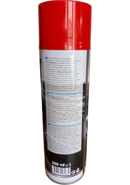 Fren Balata Spreyi Fren Temizleyici Balata Temizleyici 500ML Temizleme Spreyi