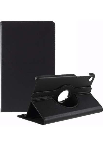 360° Dönebn Stand Tasarımı Litchi Doku Deri Tablet Kılıfı Samsung Galaxy A7 Lite 8.7 Inç T220/T225- (Yurt Dışından)