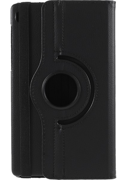 360° Dönebn Stand Tasarımı Litchi Doku Deri Tablet Kılıfı Samsung Galaxy A7 Lite 8.7 Inç T220/T225- (Yurt Dışından)