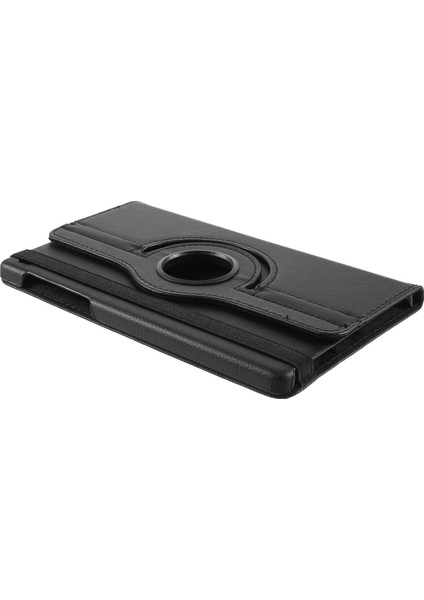 360° Dönebn Stand Tasarımı Litchi Doku Deri Tablet Kılıfı Samsung Galaxy A7 Lite 8.7 Inç T220/T225- (Yurt Dışından)