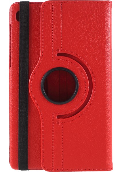 360° Dönebn Stand Tasarımı Litchi Doku Deri Tablet Kılıfı Samsung Galaxy A7 Lite 8.7 Inç T220/T225- (Yurt Dışından)