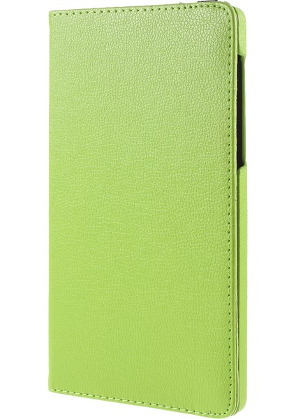 360° Dönebn Stand Tasarımı Litchi Doku Deri Tablet Kılıfı Samsung Galaxy A7 Lite 8.7 Inç T220/T225- (Yurt Dışından)