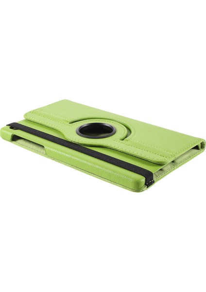 360° Dönebn Stand Tasarımı Litchi Doku Deri Tablet Kılıfı Samsung Galaxy A7 Lite 8.7 Inç T220/T225- (Yurt Dışından)