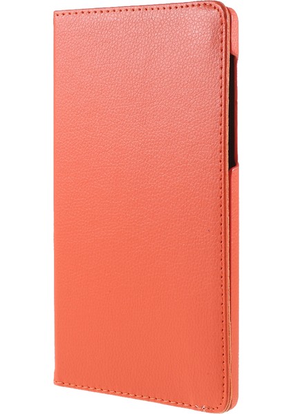 360° Dönebn Stand Tasarımı Litchi Doku Deri Tablet Kılıfı Samsung Galaxy A7 Lite 8.7 Inç T220/T225- (Yurt Dışından)
