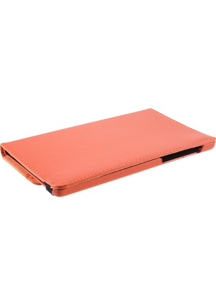 360° Dönebn Stand Tasarımı Litchi Doku Deri Tablet Kılıfı Samsung Galaxy A7 Lite 8.7 Inç T220/T225- (Yurt Dışından)