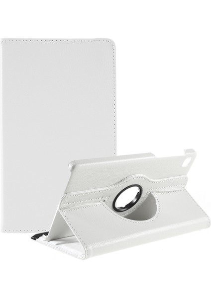 360° Dönebn Stand Tasarımı Litchi Doku Deri Tablet Kılıfı Samsung Galaxy A7 Lite 8.7 Inç T220/T225- (Yurt Dışından)