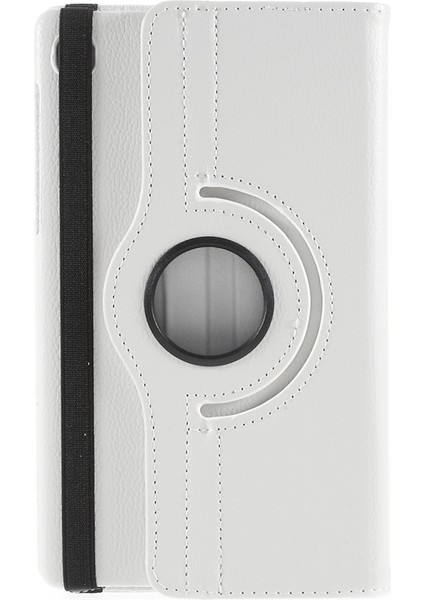 360° Dönebn Stand Tasarımı Litchi Doku Deri Tablet Kılıfı Samsung Galaxy A7 Lite 8.7 Inç T220/T225- (Yurt Dışından)