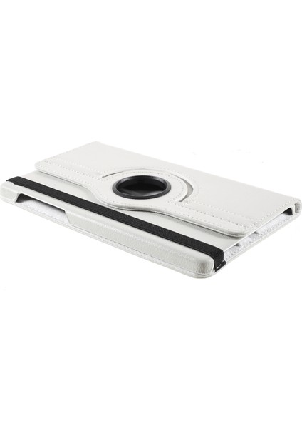 360° Dönebn Stand Tasarımı Litchi Doku Deri Tablet Kılıfı Samsung Galaxy A7 Lite 8.7 Inç T220/T225- (Yurt Dışından)