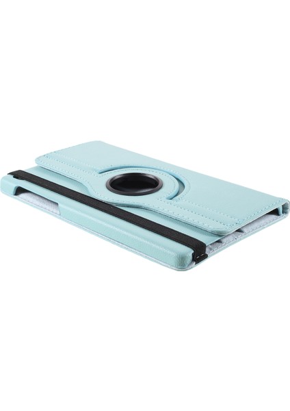 360° Dönebn Stand Tasarımı Litchi Doku Deri Tablet Kılıfı Samsung Galaxy A7 Lite 8.7 Inç T220/T225-BEBEK Si (Yurt Dışından)