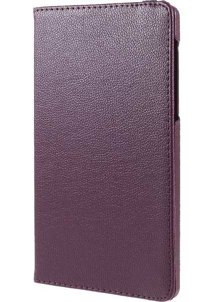 360° Dönebn Stand Tasarımı Litchi Doku Deri Tablet Kılıfı Samsung Galaxy A7 Lite 8.7 Inç T220/T225- (Yurt Dışından)