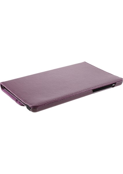 360° Dönebn Stand Tasarımı Litchi Doku Deri Tablet Kılıfı Samsung Galaxy A7 Lite 8.7 Inç T220/T225- (Yurt Dışından)