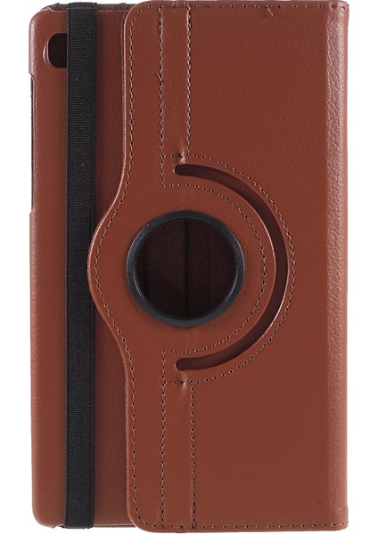 360° Dönebn Stand Tasarımı Litchi Doku Deri Tablet Kılıfı Samsung Galaxy A7 Lite 8.7 Inç T220/T225- (Yurt Dışından)