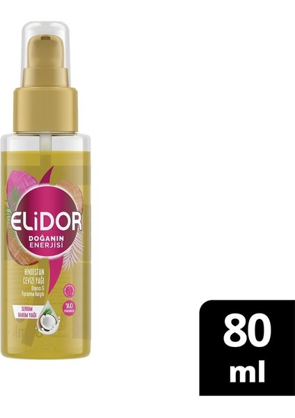 Doğanın Enerjisi Serum Saç Bakım Yağı Hindistan Cevizi Yağı Onarıcı Ve Yıpranma Karşıtı 80ml