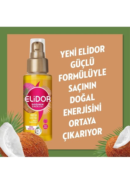 Doğanın Enerjisi Serum Saç Bakım Yağı Hindistan Cevizi Yağı Onarıcı Ve Yıpranma Karşıtı 80ml