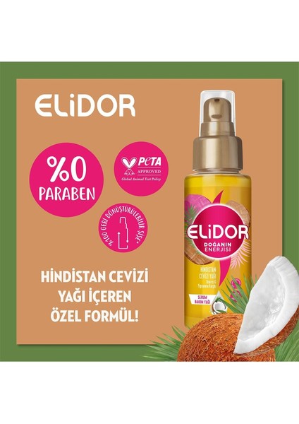 Doğanın Enerjisi Serum Saç Bakım Yağı Hindistan Cevizi Yağı Onarıcı Ve Yıpranma Karşıtı 80ml