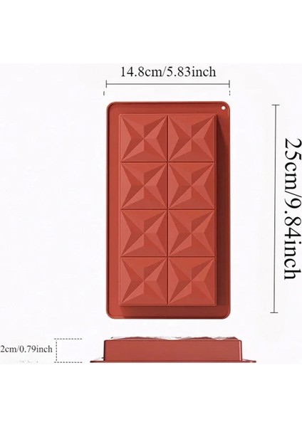 Silikon Kalıp Dubai Çikolata ve Kek Yıldız Desenli Büyük Tablet Dubai Çikolatası Kalıbı