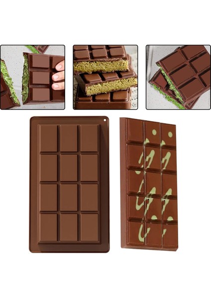 Silikon Kalıp Dubai Çikolata Bar ve Kek Büyük Boy Derin Tablet Dubai Çikolatası Kalıbı