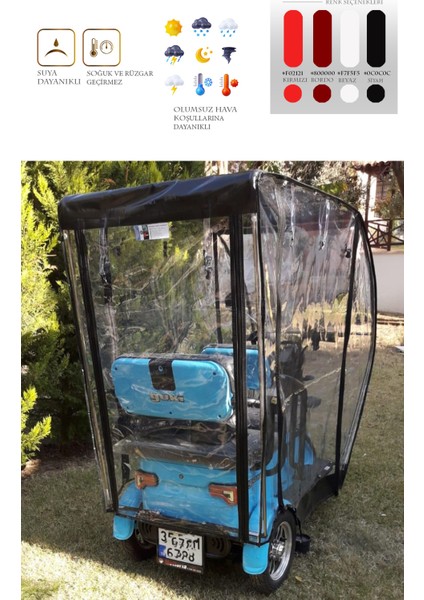 Yuki Greta Mini Yk-32 Üç Tekerli Motor Brandası - Siyah fiyatları